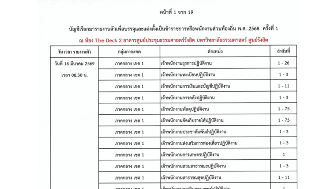 บัญชีเรียกบรรจุ 2569